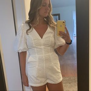 White eyelet romper